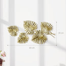 Decorazione Murale 3D 83x2,5x39 cm Wall Art Foglie di Monstera in Metallo Oro 