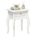Tavolino da Salotto in Stile Francese 45x35x55 cm in MDF Bianco  
