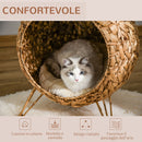 Cuccia per Gatti Ø52,58 cm in Rattan Sintentico Marrone