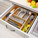 Portaposate Estensibile da Cassetto Cucina Porta Posate in Legno Bambù 46x30cm