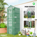 Serra per Piante a 5 Livelli 69x49x193 cm con Porta a Zip in Acciaio e PE Verde      