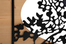 Pannello da Muro Tree Ferro e Wood Set 3pz 176x2x90 cm in Ferro e MDF Nero e Marrone      