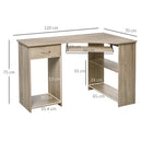 Scrivania da Ufficio ad Angolo Porta PC 120x70x75 cm in Legno 