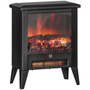 Camino Elettrico da Pavimento 1800W con Fiamma a 3 Intensità 36x21x47 cm Nero 