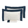 Copripiumino Matrimoniale con Sacco e Federe Bordi in Raso Garrini Eveline Avorio/Blu