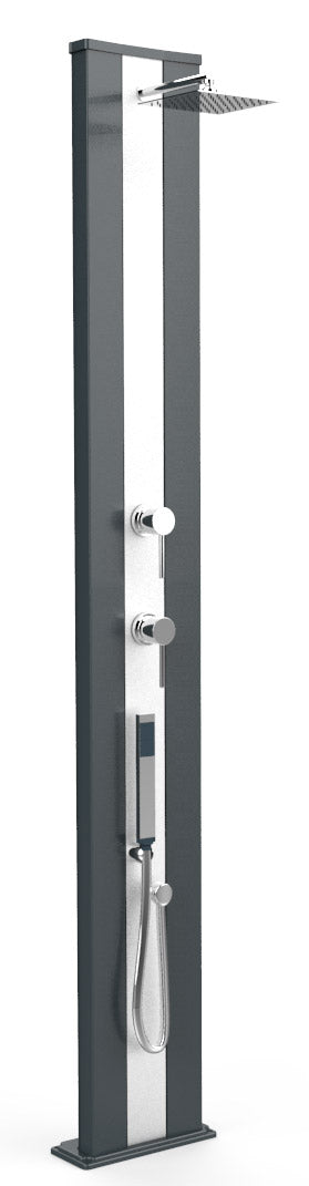 Doccia Solare da Esterno Giardino 40L Miscelatore e Doccetta Mobile Arkema Dada S Fascia Inox Grigio Antracite Inox online