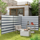Paravento da Spiaggia Pieghevole Frangivista 540x150 cm in Poliestere con Barre in Acciaio Grigio   
