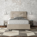 Letto 1 Piazza E Mezzo Imbottito in Microfibra Appia Large Sabbia Varie Misure
