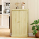 Dispensa Mobile da Cucina 60x30x104 cm 12 Rastrelliere per Spezie Ripiani Regolabili in MDF Legno Naturale      