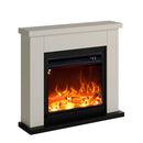Camino Elettrico da Pavimento 99x88,3x25 cm Effetto Fiamma 1500W Sined Asciano Beige