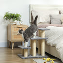 Scaletta per Cani e Gatti 3 Gradini in Peluche con Tiragraffi Sisal Grigio      