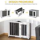Gabbia Pieghevole per Cani Max 15 Kg 84,5x51,4x61 cm in Legno Bianco e Grigio