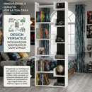 Libreria a 6 Ripiani 60,5x22x162,5 cm Scaffalatura Verticale Moderna Bianco e Antracite    