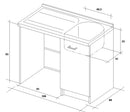 Lavatoio e Coprilavatrice 109x60x89cm Asse in Termoplastico Montegrappa Edilla Bianco Destro