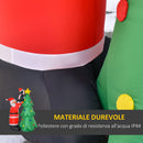Babbo Natale Gonfiabile H184 cm con Albero e Pinguino