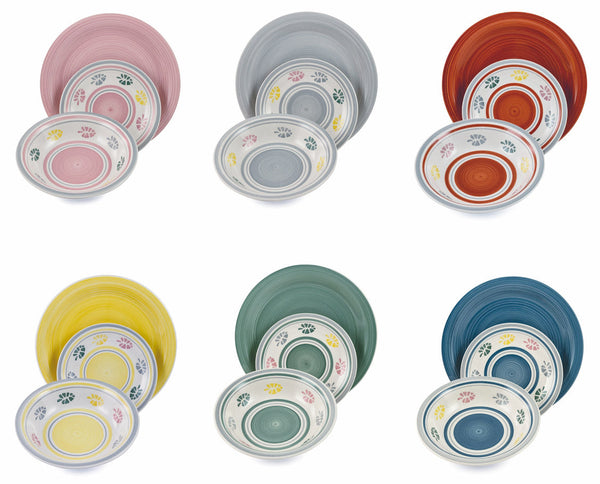 Servizio Piatti 18 Pezzi in Stoneware Soriani Nantes Multicolor sconto