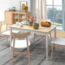 Tavolo da Pranzo 4 Posti con Piedini Antiscivolo 120x75x75 cm in Legno di Pino Naturale e Bianco