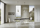 Tavolo Allungabile 120-380x90x77 cm Volantis Premium Cemento Telaio Bianco 