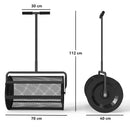 Carrello Spandiconcime da 75L 70x40x112 cm con Manico Regolabile a T in Metallo Nero 