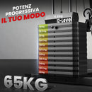 Power Tower Stazione Fitness 135x103x210cm Pesi 65kg Telaio in Acciaio Nero Rosso      