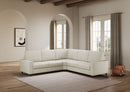 Divano Angolare 5 Posti 246x246x85 cm Sakar in Tessuto Latte