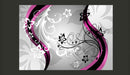 Fotomurale - Zig Zag Floreali Rosa Carta Da Parato Erroi