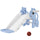 Scivolo per Bambini 1-3 Anni 106x51,5x52 cm con Scaletta Canestro da Basket e Pallone Design Giraffa in PP e PE Blu