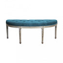 Panca Margi in Velluto Blu 125x45x48 h cm in Legno Blu