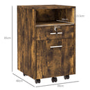 Cassettiera da Ufficio Portadocumenti con Serratura 39x40x65 cm in Legno Marrone
