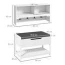 Mobile Ingresso con Scarpiera e Appendiabiti 80x20x40 cm in MDF e Poliestere Bianco
