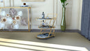 Carrello Marble Glass Mix 71x45,5x84,5 cm in Ferro e MDF e Vetro Oro e Multicolor      