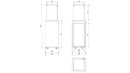 Stufa a Gas da Esterno 127,6x39,8x39,4cm Flig Gastonia Mini Nero Lucido con Telecomando e Vetri