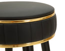 Sgabello Bar London Nero Ø38x74 cm in Pino e MDF e Spugna e Metallo e PU      