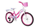 Bicicletta per Bambine 6-8 Anni 20" con Freni V-Brake e Cestino Bianco e Rosa   