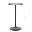 Tavolo da Cucina Alto Bar Ø60x102 cm per 2 Persone in MDF e Metallo Nero      