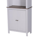 Libreria in Legno con 3 Ripiani e Ante Bianco 60x30x175 cm 