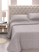 Copriletto in Jacquard Tinto Filo Cober Ibiziano Grigio Perla Varie Misure