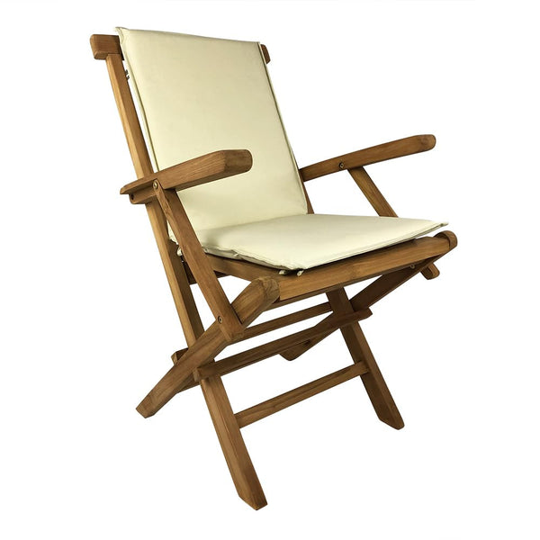 prezzo Cuscino per Sedia Pieghevole Pinta Seduta e Schienale Sfoderabile Spesso 3 cm Crema