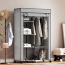 Armadio Portatile 103x43x162,5 cm con Ruote 6 Ripiani Aperti in Tessuto non Tessuto e Acciaio Grigio Chiaro      