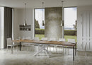 Tavolo Allungabile 130-390x90x77 cm Volantis Noce Telaio Bianco 