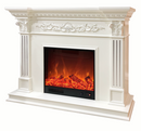Camino Elettrico da Pavimento 102x120x33 cm Effetto Fiamma 1500W Marseilles mini Bianco