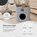 Cuccia per Gatti 35x33x33 cm Letto per Animali Domestici con Fodera Grigio      