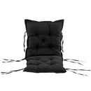 Cuscino per Sedie da Giardino 100x50 cm con Laccetti in Poliestere Nero