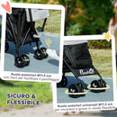 Passeggino per Cani 76x44x103 cm con 2 Finestre a Rete Nero e Grigio Chiaro   