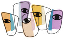 Pannello da Muro Eyes 120x2x72 cm in Ferro Multicolor      