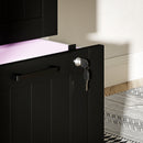 Cassettiera Portadocumenti a 4 Cassetti 40x40x131 cm 2 Serrature in Legno Nero  