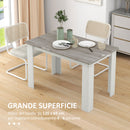 Tavolo da Pranzo Moderno per 4-6 Persone 120x69x75 cm in Legno Grigio e Bianco   