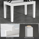 Sgabello Pianoforte 54,5x33x48-58 cm Regolabile con Vano Portaoggetti e Seduta Imbottita Bianco      