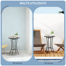 Tavolino Rotondo per Esterno Ø35,5x53,5 cm con Piano in Ceramica a Mosaico in Metallo Multicolore      