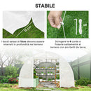 Serra a Tunnel 8x3x2 m con Rivestimento in Plastica e Acciaio Rinforzato Bianco      